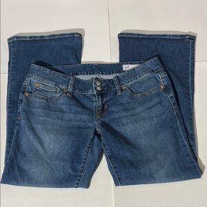 GAP Jeans Ultra Low Rise Medium Wash Boot Cut Denim Jeans sz 30 or 10 Petite